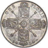 1914 Florin - George V British Silver Coin - Very Nice
