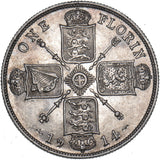 1914 Florin - George V British Silver Coin - Very Nice