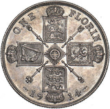 1914 Florin - George V British Silver Coin - Very Nice