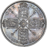1914 Florin - George V British Silver Coin - Very Nice