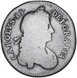 1663 Shilling - Charles II British Silver Coin