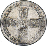 1696 Shilling - William III British Silver Coin - Nice