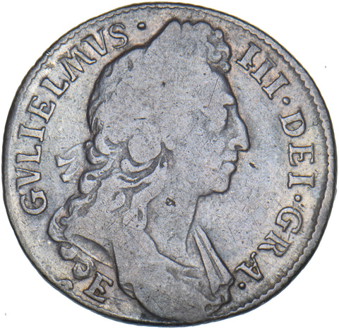 1696 E Shilling (Exeter Mint) - William III British Silver Coin