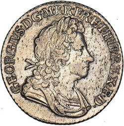 1723 SSC Shilling - George I British Silver Coin - Very Nice