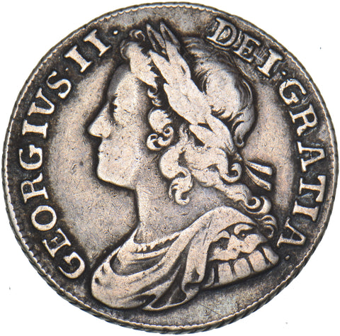 1739 Shilling - George II British Silver Coin - Nice