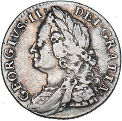 1750 Shilling (Rev. Scratches) - George II British Silver Coin