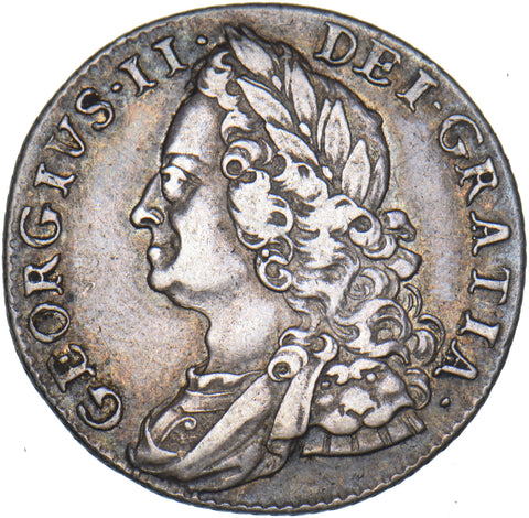 1750 Shilling - George II British Silver Coin - Nice