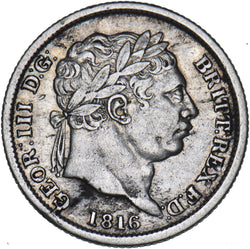 1816 Shilling - George III British Silver Coin - Nice