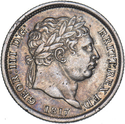 1817 Shilling - George III British Silver Coin - Nice