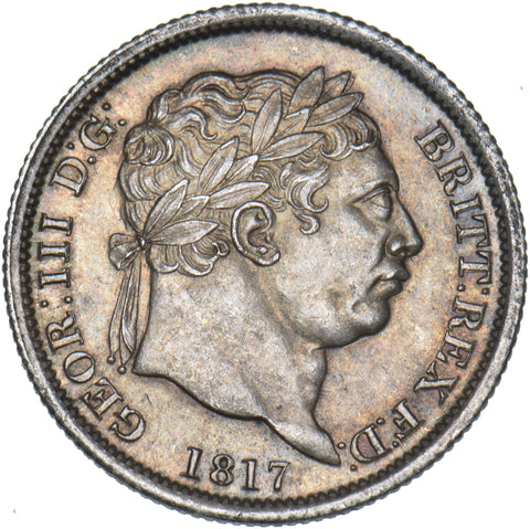 1817 Shilling - George III British Silver Coin - Superb