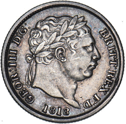 1818 Shilling - George III British Silver Coin - Nice