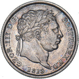1819 Shilling (9 Over 8) - George III British Silver Coin - Nice