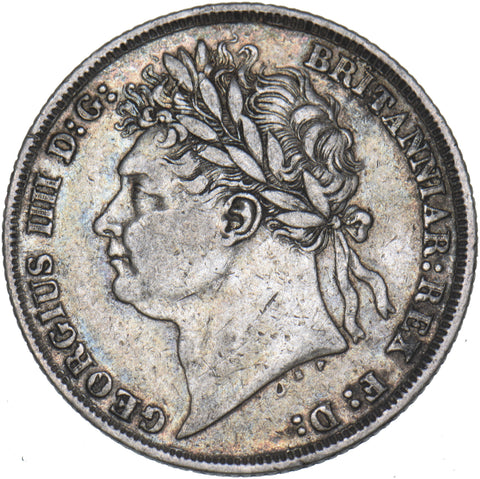 1825 Shilling - George IV British Silver Coin - Nice