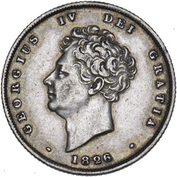 1826 Shilling - George IV British Silver Coin - Very Nice