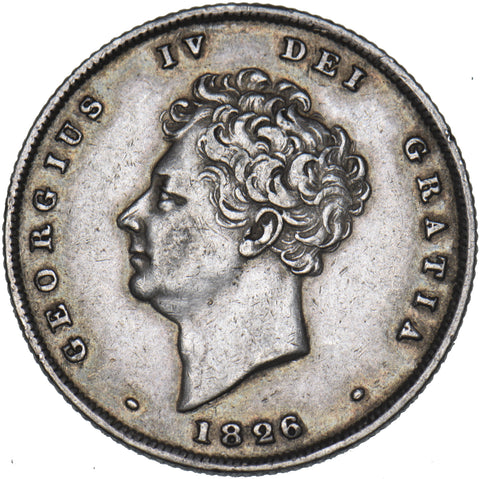 1826 Shilling - George IV British Silver Coin - Very Nice