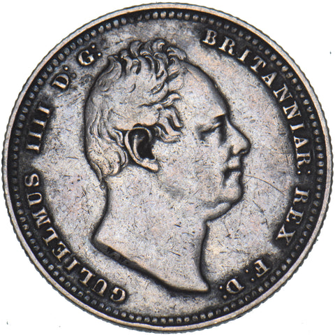 1834 Shilling - William IV British Silver Coin - Nice
