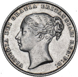 1858 Shilling (8 Over 9) - Victoria British Silver Coin - Nice