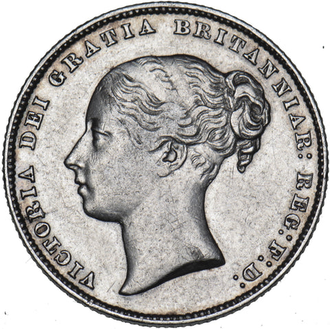 1858 Shilling (8 Over 9) - Victoria British Silver Coin - Nice