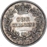 1862 Shilling - Victoria British Silver Coin - Superb