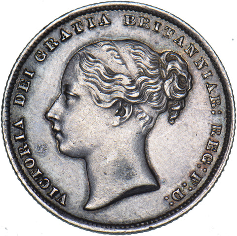 1864 Shilling (Die no. 52) - Victoria British Silver Coin - Very Nice