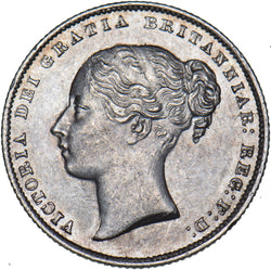 1866 Shilling (Die no. 50) - Victoria British Silver Coin - Very Nice