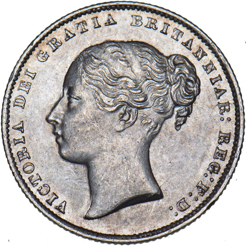 1866 Shilling (Die no. 50) - Victoria British Silver Coin - Very Nice