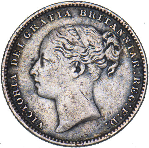 1880 Shilling - Victoria British Silver Coin - Nice
