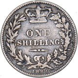 1881 Shilling - Victoria British Silver Coin