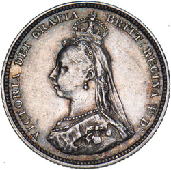 1887 Shilling - Victoria British Silver Coin - Very Nice