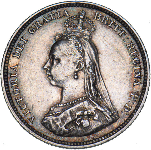 1887 Shilling - Victoria British Silver Coin - Very Nice