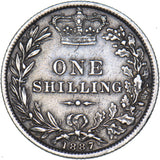 1887 Shilling (Young Head ) - Victoria British Silver Coin