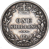 1887 Shilling (Young Head ) - Victoria British Silver Coin - Nice