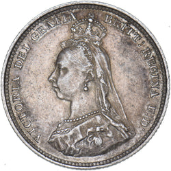 1887 Shilling - Victoria British Silver Coin - Very Nice
