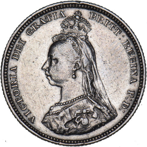 1887 Shilling - Victoria British Silver Coin - Nice