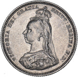 1887 Shilling - Victoria British Silver Coin - Very Nice