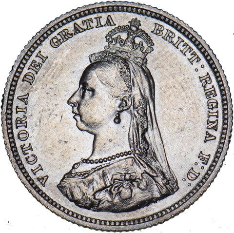 1887 Shilling - Victoria British Silver Coin - Very Nice