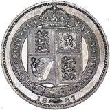1887 Shilling - Victoria British Silver Coin - Very Nice