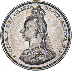 1887 Shilling - Victoria British Silver Coin - Very Nice