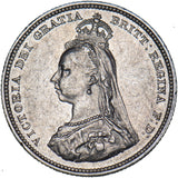 1887 Shilling - Victoria British Silver Coin - Very Nice