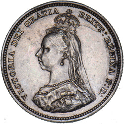 1888 Shilling (8 Over 7) - Victoria British Silver Coin - Very Nice