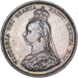 1888 Shilling (8 Over 7) - Victoria British Silver Coin - Very Nice