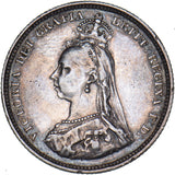 1888 Shilling (8 Over 7) - Victoria British Silver Coin - Nice