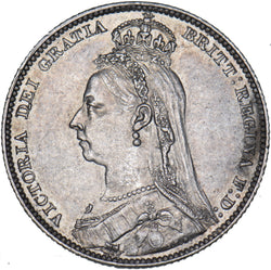1892 Shilling - Victoria British Silver Coin - Very Nice