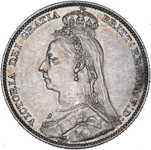 1892 Shilling - Victoria British Silver Coin - Very Nice