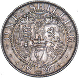 1897 Shilling - Victoria British Silver Coin - Very Nice