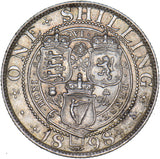 1898 Shilling - Victoria British Silver Coin - Very Nice