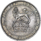 1902 Shilling - Edward VII British Silver Coin - Very Nice