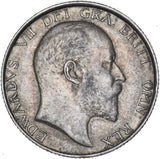 1902 Shilling - Edward VII British Silver Coin - Very Nice