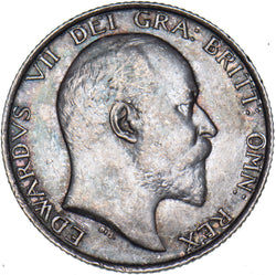 1902 Shilling - Edward VII British Silver Coin - Very Nice