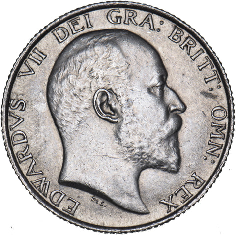 1902 Shilling - Edward VII British Silver Coin - Very Nice